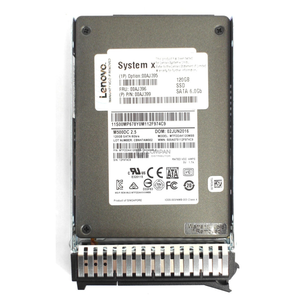00AJ396 LENOVO SSD 120GB SATA 6G 2.5" SFF HOT-SWAP FOR SYSTEM X